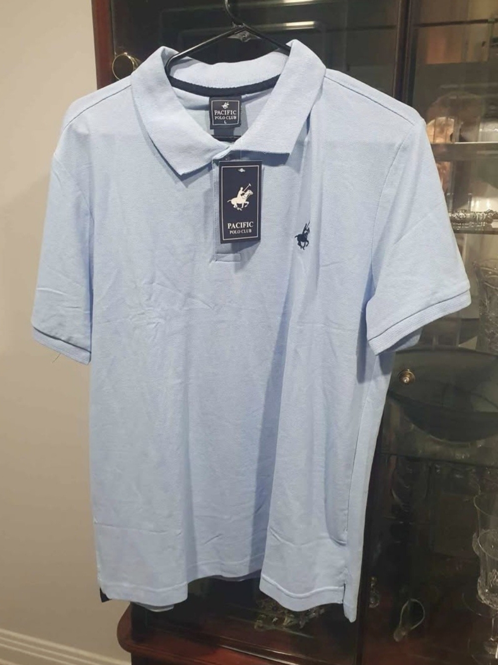 Men's Light Blue Classic Polo Shirt Pacific Polo Club